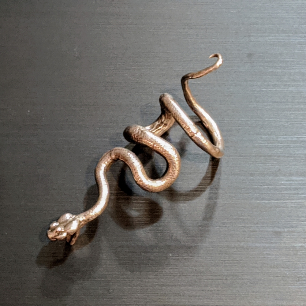 Unisex Silver Gothic Punk Snake Ring